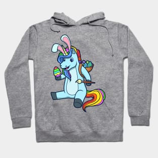 Cute unicorn painting Easter eggs - Easter unicorn Hoodie